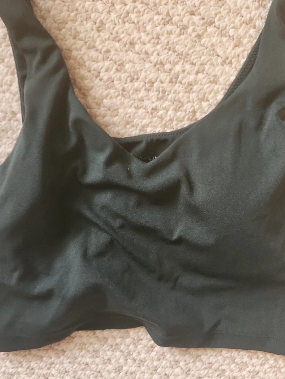 Off Line By aerie Dark Gree  V-Neck Longline Bralette